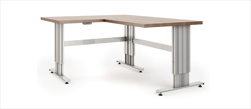 Estructura de mesa ajustable en altura con columna de elevación eléctrica